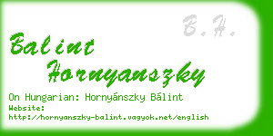 balint hornyanszky business card
